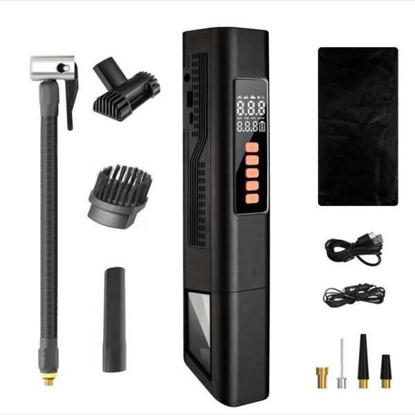 CE SMART CAR VACUUM CLEANER EXTRALINK with 2-in-1 Compressor 12V USB, Black
