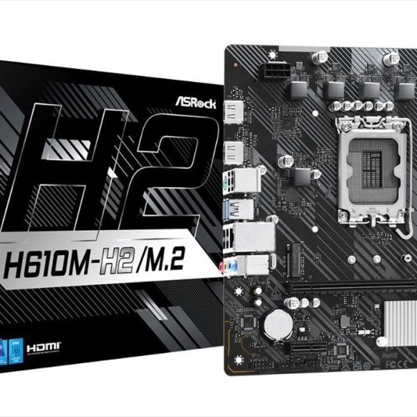 MB 1700 H610M-H2/M.2 ASROCK, 2xDDR4 3200MHz, M.2, 2x HDMI, PCIex16, PCIex1, 4xSATAIII, 2xUSB3.2Gen1, 4xUSB2.0, 90-MXBP70-A0UAYZ