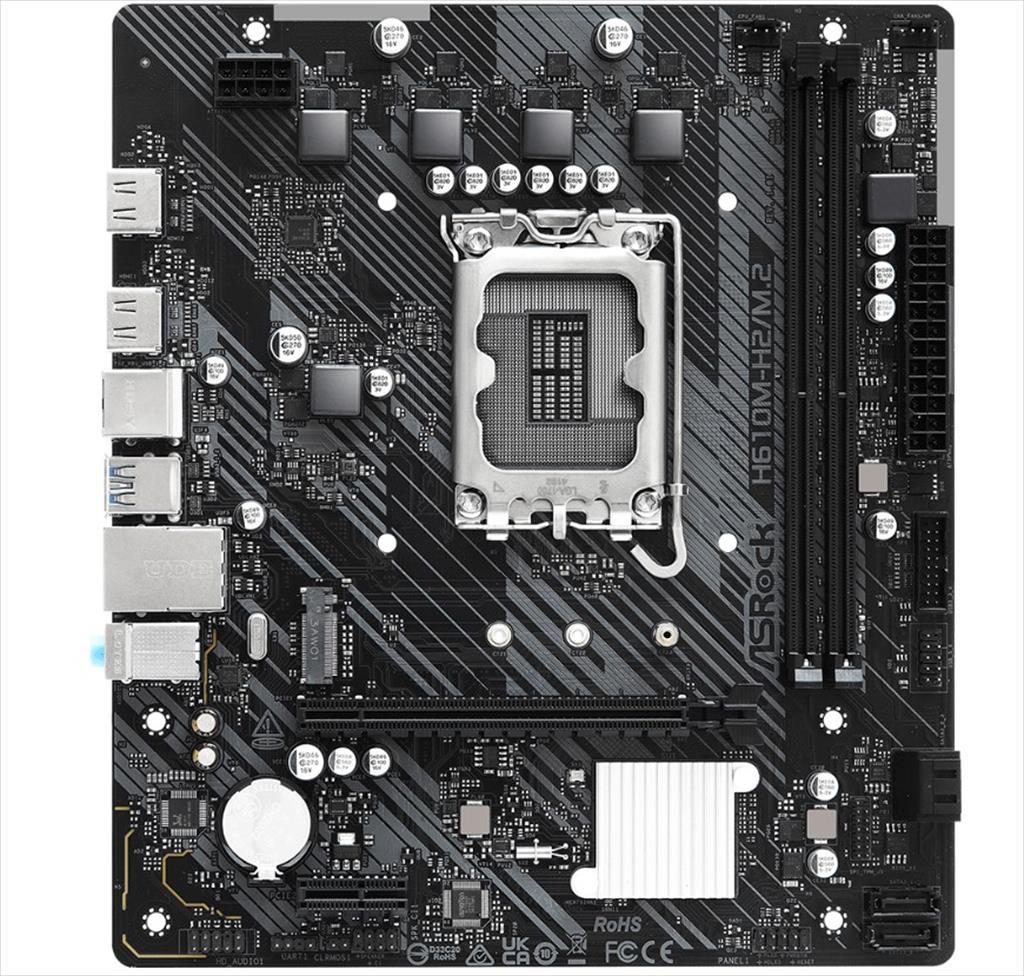 MB 1700 H610M-H2/M.2 ASROCK, 2xDDR4 3200MHz, M.2, 2x HDMI, PCIex16, PCIex1, 4xSATAIII, 2xUSB3.2Gen1, 4xUSB2.0, 90-MXBP70-A0UAYZ - Image 2