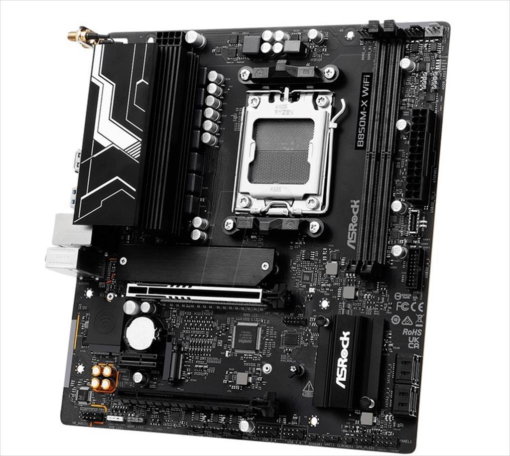 MB AM5 B850M-X Wifi R2.0 ASROCK 2xDDR5 8200Mhz (O.C), HDMI, DP, PCI-Ex16 5.0, 1xPCI-Ex4 4.0, 1xPCI-Ex1 4.0, 2x M.2 , 4xSATAIII, 2.5G LAN, WIFI6E, BT 5.2, 90-MXBSH0-A0UAYZ - Image 4