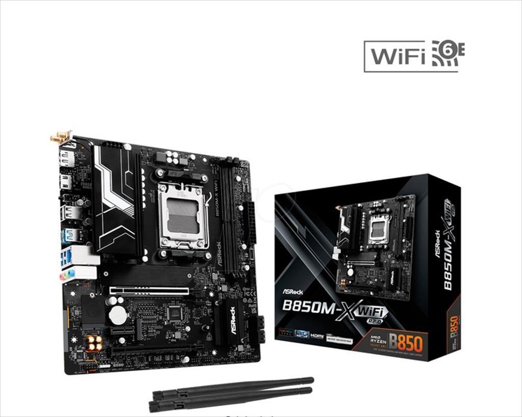 MB AM5 B850M-X Wifi R2.0 ASROCK 2xDDR5 8200Mhz (O.C), HDMI, DP, PCI-Ex16 5.0, 1xPCI-Ex4 4.0, 1xPCI-Ex1 4.0, 2x M.2 , 4xSATAIII, 2.5G LAN, WIFI6E, BT 5.2, 90-MXBSH0-A0UAYZ - Image 5