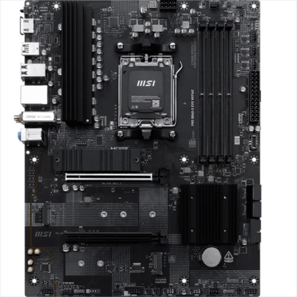MB AM5 B840-S EVO PRO WIFI6E MSI 4xDDR5 8000Mhz (O.C), HDMI, 1x PCI-Ex16 4.0,1x PCI-Ex4 3.0, 3xM.2,4xSATA3, 2.5G LAN, Wi-Fi 6E,BT 5.3, 7E93-001R - Image 2
