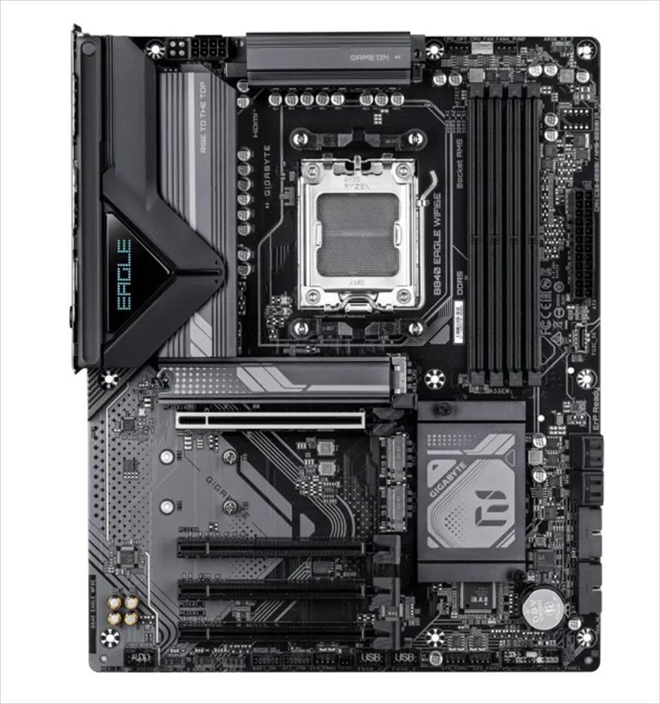 MB AM5 B840 EAGLE WIFI6E GIGABYTE 4xDDR5 8200Mhz (O.C), HDMI, DP, 1x PCI-Ex16 4.0,2x PCI-Ex4 3.0,1x PCI-Ex1 3.0 3xM.2,4xSATA3, 2.5G LAN, Wi-Fi 6E,BT 5.3 - Image 2