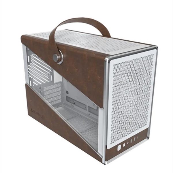 CASE MONTECH mATX HERITAGE w/ Tempered glass & Eco leather Finish, White