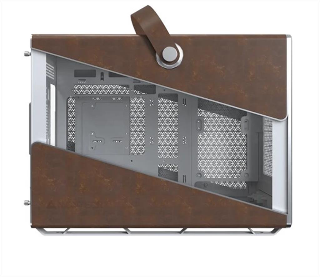 CASE MONTECH mATX HERITAGE w/ Tempered glass & Eco leather Finish, White - Image 3