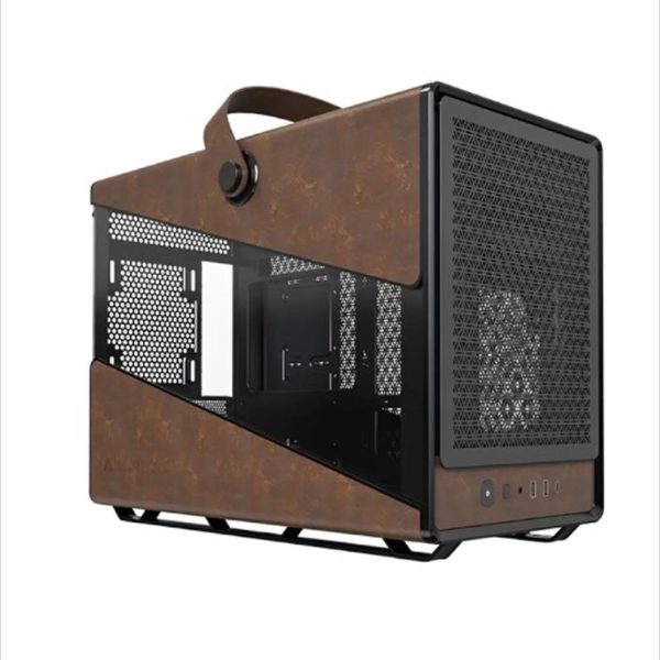 CASE MONTECH mATX HERITAGE w/ Tempered glass & Eco leather Finish, Black