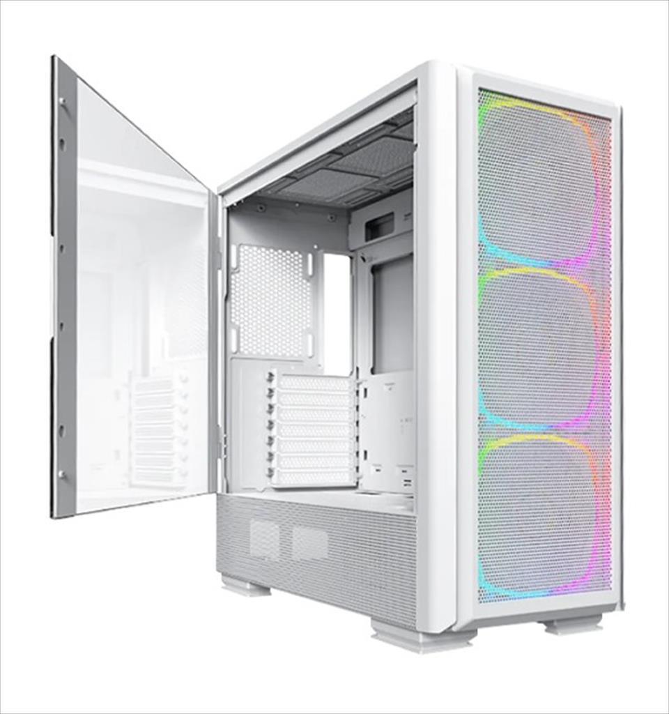 CASE MONTECH ATX SKY TWO GX ARGB w/Tempered glass, 3x140mm ARGB AX140 PWM fans, White, SKYTWOGXW - Image 2