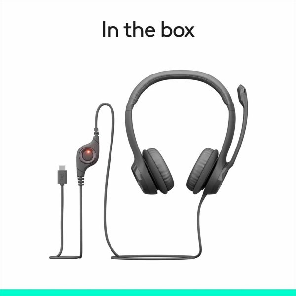 HEADPHONES LOGITECH H390 USB TYPE-C Black w/Microphone 981-001576