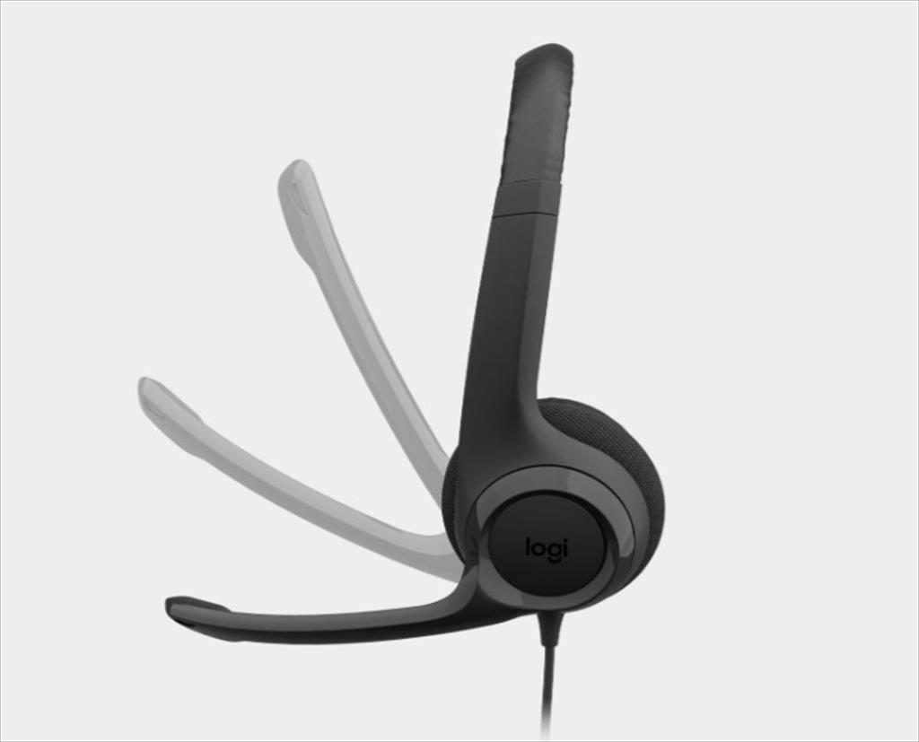 HEADPHONES LOGITECH H390 USB TYPE-C Black w/Microphone 981-001576 - Image 4