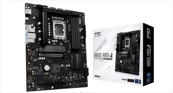 Mb 1851 b860 pro-a asrock, 4xddr5 8666mhz(oc), pciex16 5.0, pciex4 4.0, 3xm.2, 4xsataiii, hdmi, dp, 2.5g lan, 90-mxbrn0-a0uayz