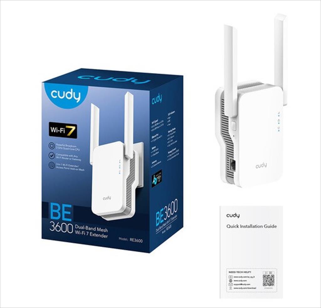 NET RANGE EXTENDER RE3600 CUDY, BE3600, Wi-Fi7, 1xGIGABIT, x2 antennas - Image 5