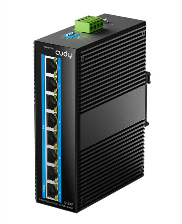 Net switch cudy industrial 8-port, ig1008p 8x10/100/1000m poe+ switch 65w