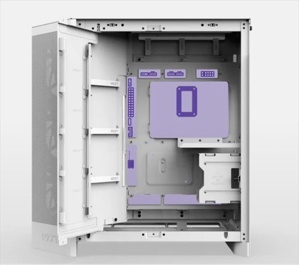 CASE NZXT ATX Mid-Tower H9 FLOW (2025) w/2xWINDOWS + Top MESH, 3x F140Q (CV) fans,F120Q (CV) fan, USB-C 3.2, 2xUSB-A 3.2, White CM-H92FW-01 - Image 3