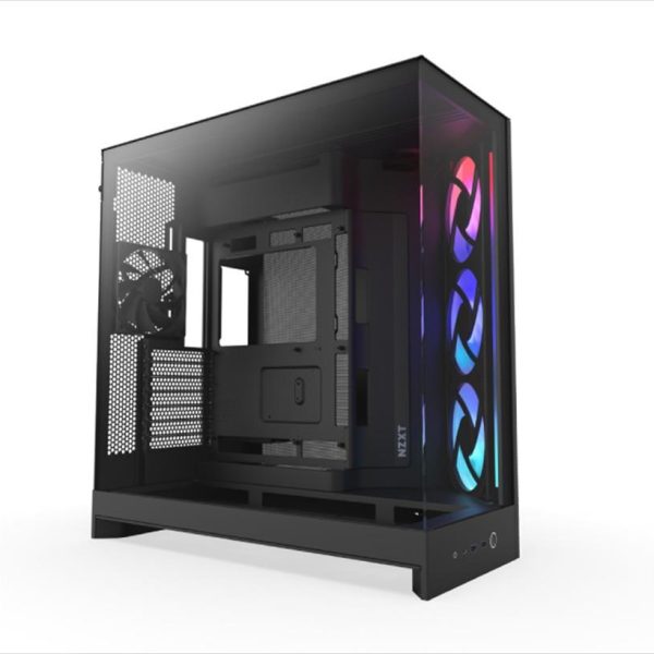 CASE NZXT ATX Mid-Tower H9 FLOW RGB (2025) w/2xWINDOWS + Top MESH, F420 RGB Core single-frame fan,F120Q (CV) fan, USB-C 3.2, 2xUSB-A 3.2, Black CM-H92FB-R1