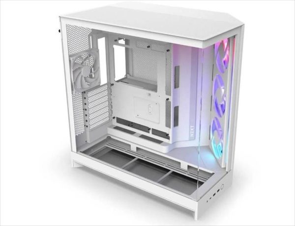 Case nzxt atx mid-tower h9 flow rgb (2025) w/2xwindows + top mesh, f420 rgb core single-frame fan,f120q (cv) fan, usb-c 3.2, 2xusb-a 3.2, white cm-h92fw-r1