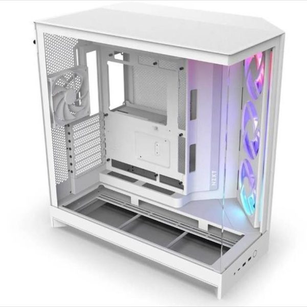 CASE NZXT ATX Mid-Tower H9 FLOW RGB (2025) w/2xWINDOWS + Top MESH, F420 RGB Core single-frame fan,F120Q (CV) fan, USB-C 3.2, 2xUSB-A 3.2, White CM-H92FW-R1