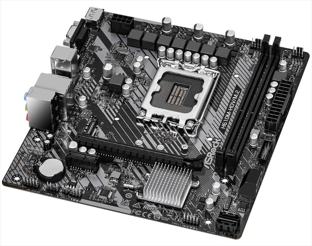 MB 1700 H610M-HDV/M.2 R2.0 ASROCK, 2xDDR4 3200MHz, M.2, VGA,HDMI, DP PCIex16 4.0, 1xPCIex1 3.0, 4xSATAIII, 2xUSB3.2Gen1, Gigabit LAN - Image 3
