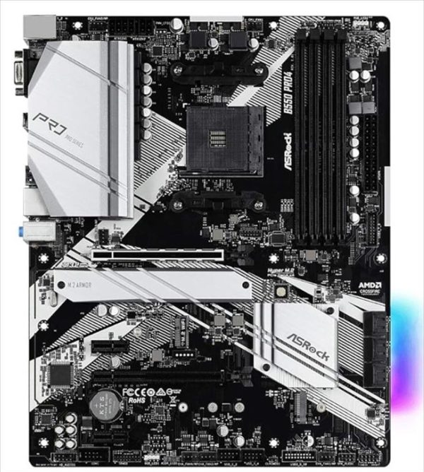 Mb am4 b550 pro4 asrock 4xddr4 4733+mhz (oc), hdmi, vga, 1xpciex16 4.0, 1xpciex16 3.0, 2xpciex1 2xm.2, 6xsataiii, 8xusb 3.2gen1, 7.1