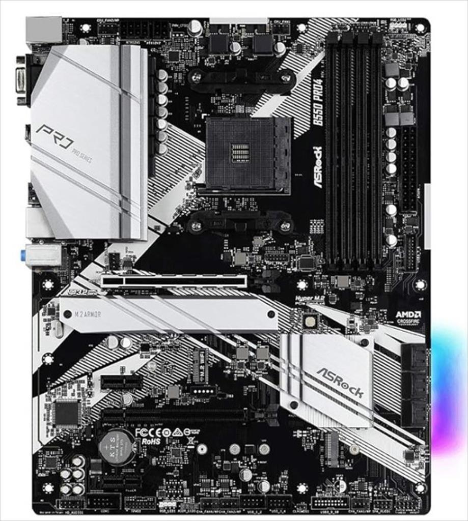 MB AM4 B550 PRO4 ASROCK 4xDDR4 4733+MHZ (OC), HDMI, VGA, 1xPCIex16 4.0, 1xPCIex16 3.0, 2xPCIex1 2xM.2, 6xSATAIII, 8xUSB 3.2Gen1, 7.1