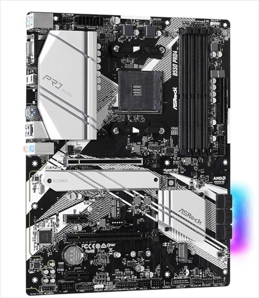 MB AM4 B550 PRO4 ASROCK 4xDDR4 4733+MHZ (OC), HDMI, VGA, 1xPCIex16 4.0, 1xPCIex16 3.0, 2xPCIex1 2xM.2, 6xSATAIII, 8xUSB 3.2Gen1, 7.1 - Image 3