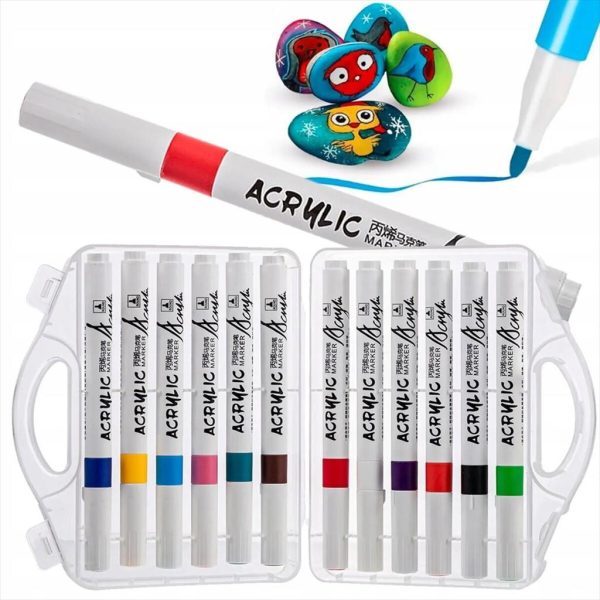 ACRYLIC MARKER SET EXTRALINK (12 colors)