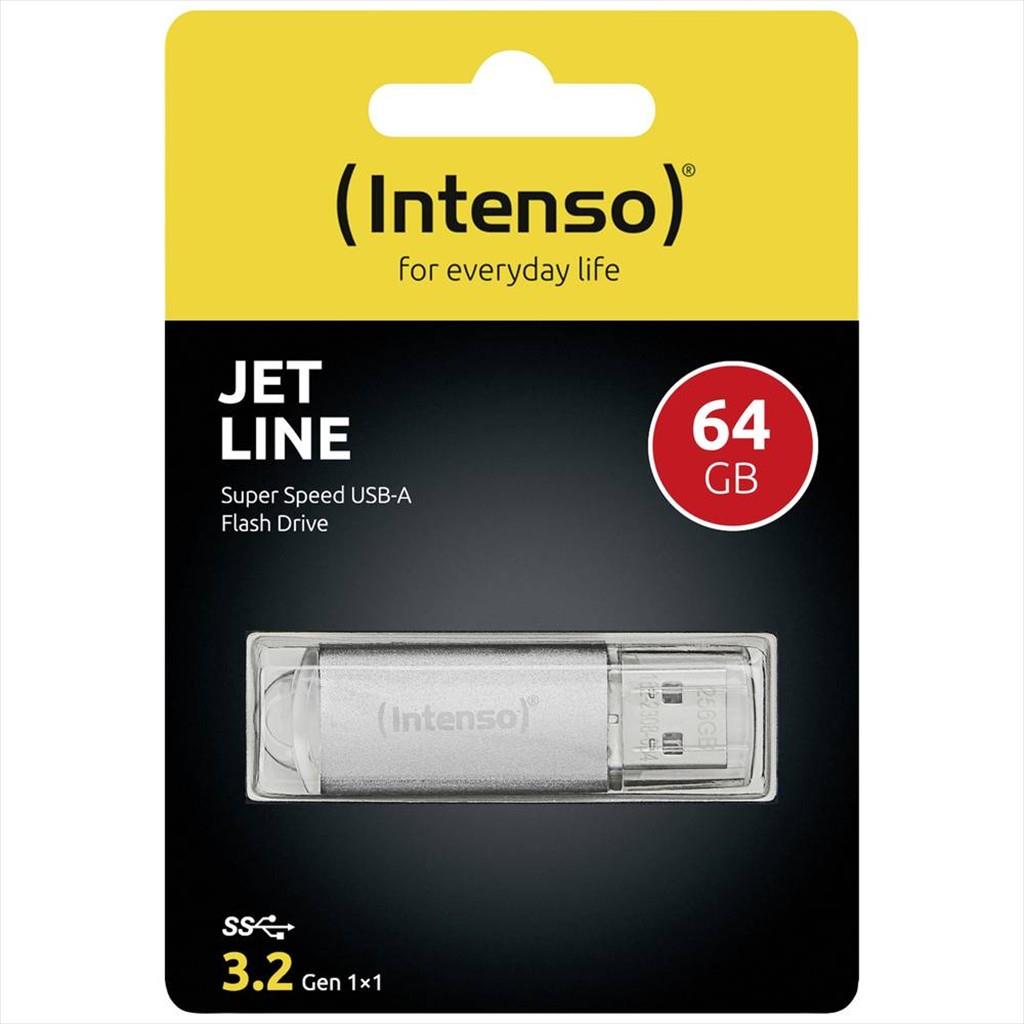 USB Flash Drive 3.2 Gen1 64GB INTENSO JET LINE  ,Silver, 3541490