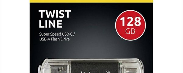 USB Flash Drive 3.2 Gen1 128GB INTENSO TWIST LINE, USB-A&USB-C, Anthracite, 3539491