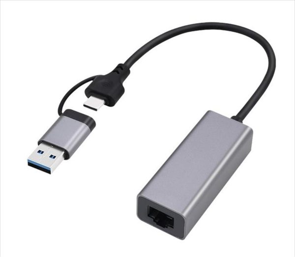 Net lan usb type-c/usb 3.2 2.5g cablexpert, grey, a-usb3ac-lan2g-01