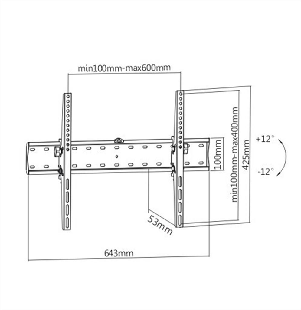 TV WALL MOUNT 37-70" 40kg  GEMBIRD, Fixed, WM-70T-02 - Image 4