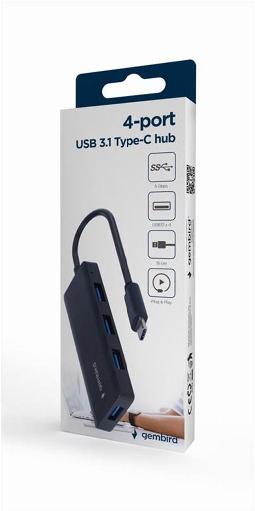 USB HUB Type-C 4PORT, GEMBIRD, UHB-CM-U3P4-02 - Image 2