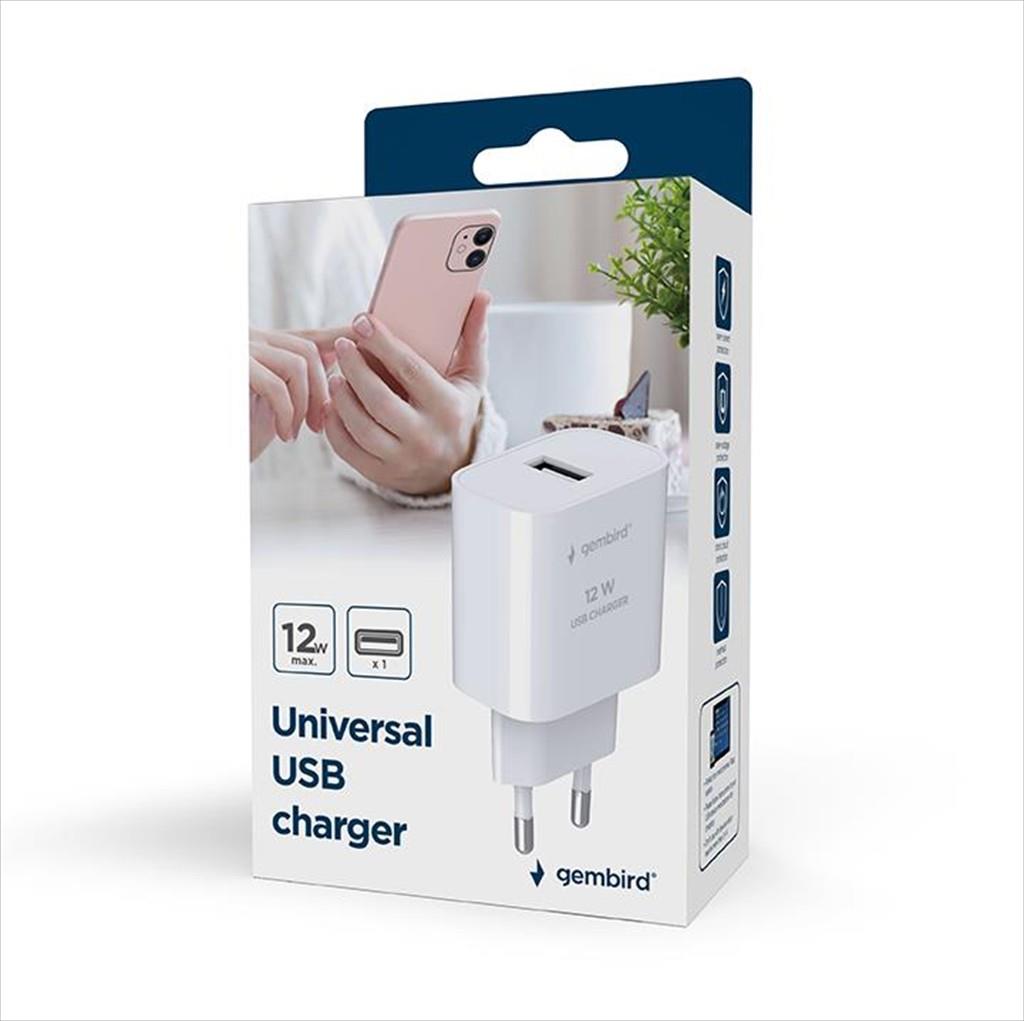 PHONE CHARGER GEMBIRD USB 5 V / 2.4 A, UNIVERSAL, TA-UC-1A12-01 - Image 3