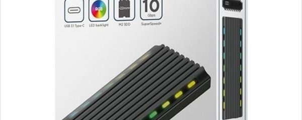 ENCLOSURE SSD USB 3.1 Type-C GEMBIRD for NVMe RGB aluminium, EE2280-U3C-03