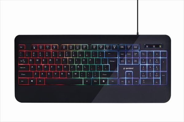 Keyboard wired usb gembird "rainbow" style led backlight, kb-uml-03