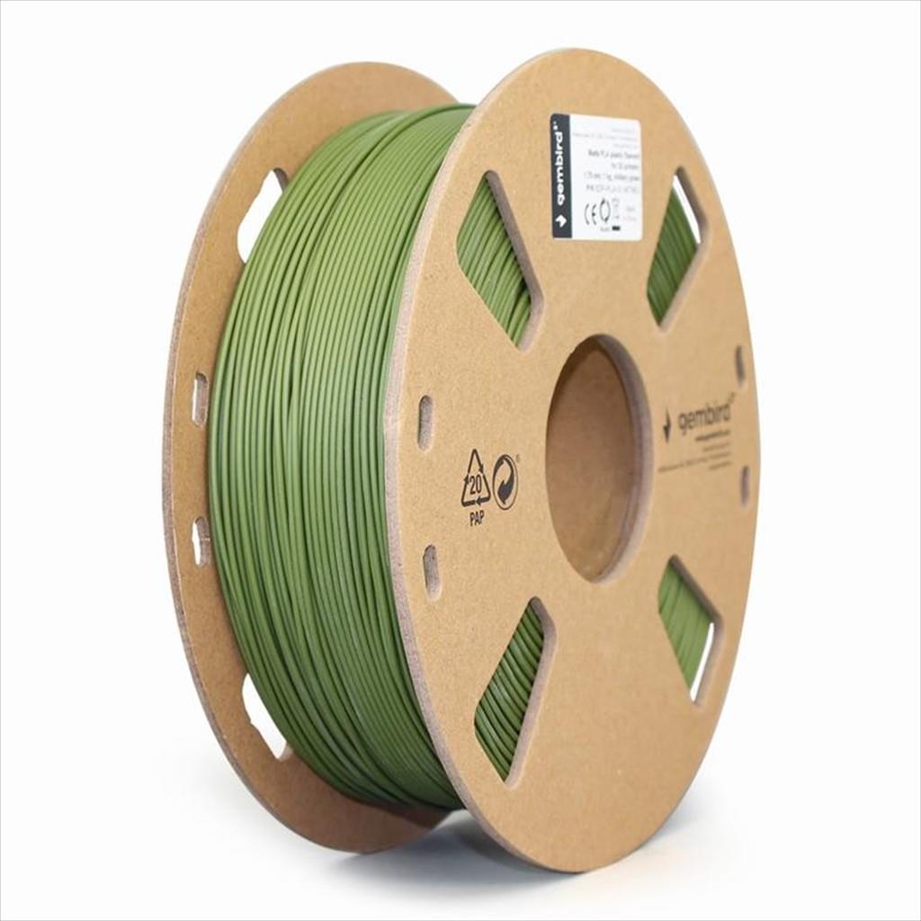FILAMENT FOR 3D PRINTER MATTE PLA 1,75mm 1kg GEMBIRD Military green, 3DP-PLA-01-MTMG