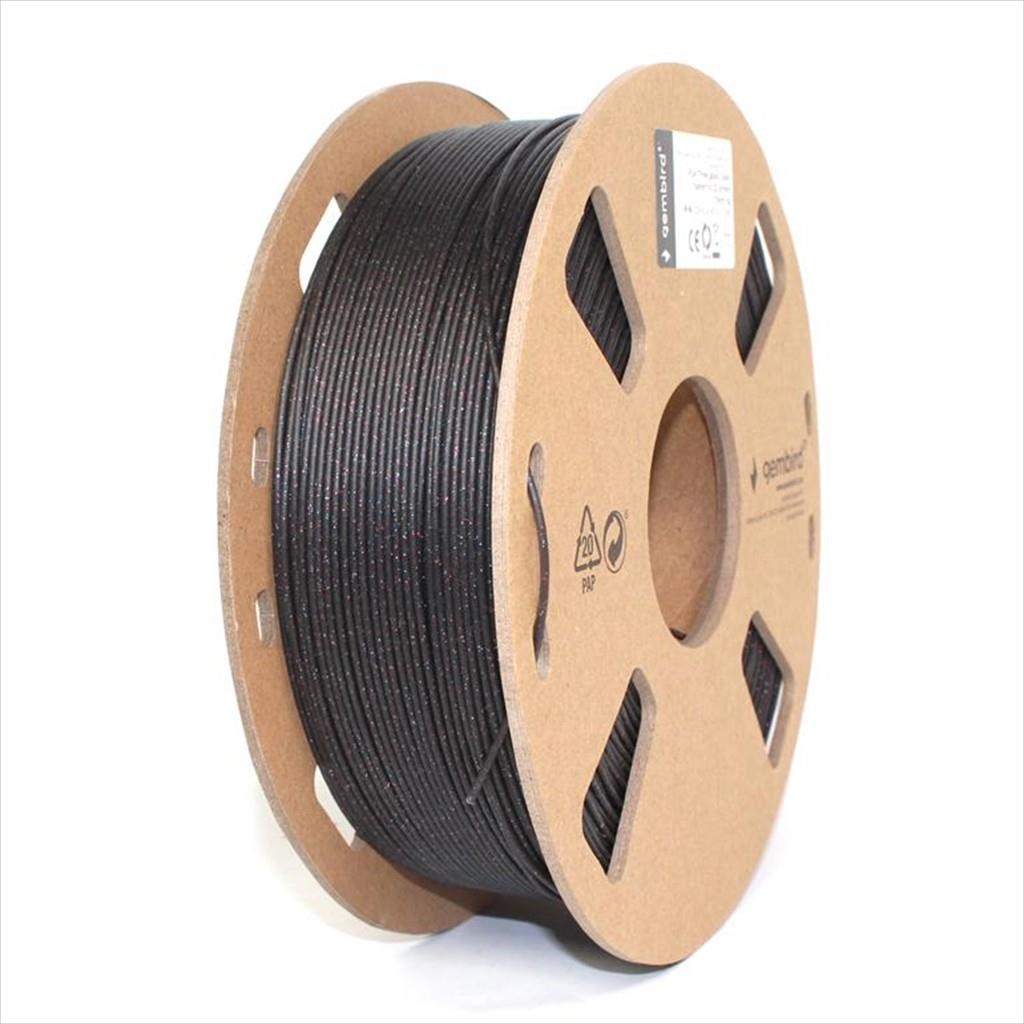 FILAMENT FOR 3D PRINTER PLA Three galaxy 1,75mm 1kg GEMBIRD Black, 3DP-PLA-MX3-01-GBK