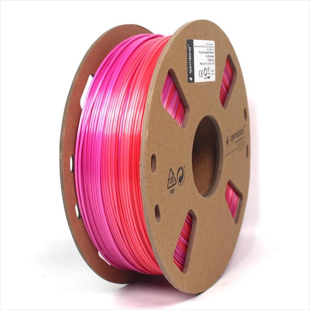 FILAMENT FOR 3D PRINTER PLA Slik Rainbow 1,75mm 1kg GEMBIRD Red/Purple, 3DP-PLA-SK-01-RP