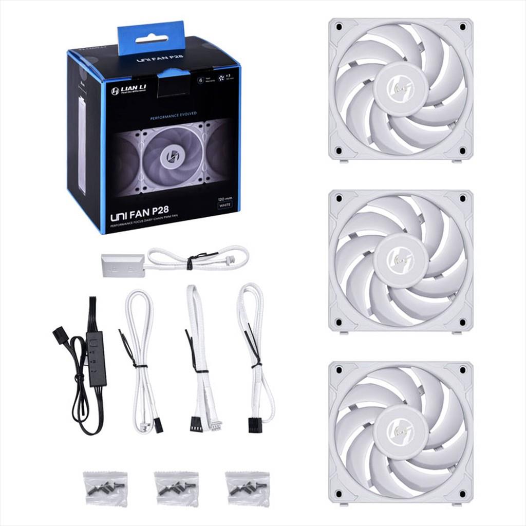 COOLERS CASE FAN 120mm LIAN LI UNI P28, 3x120mm fans 1600 RPM PWM, White, UF-P28120-3W WHITE - Image 2