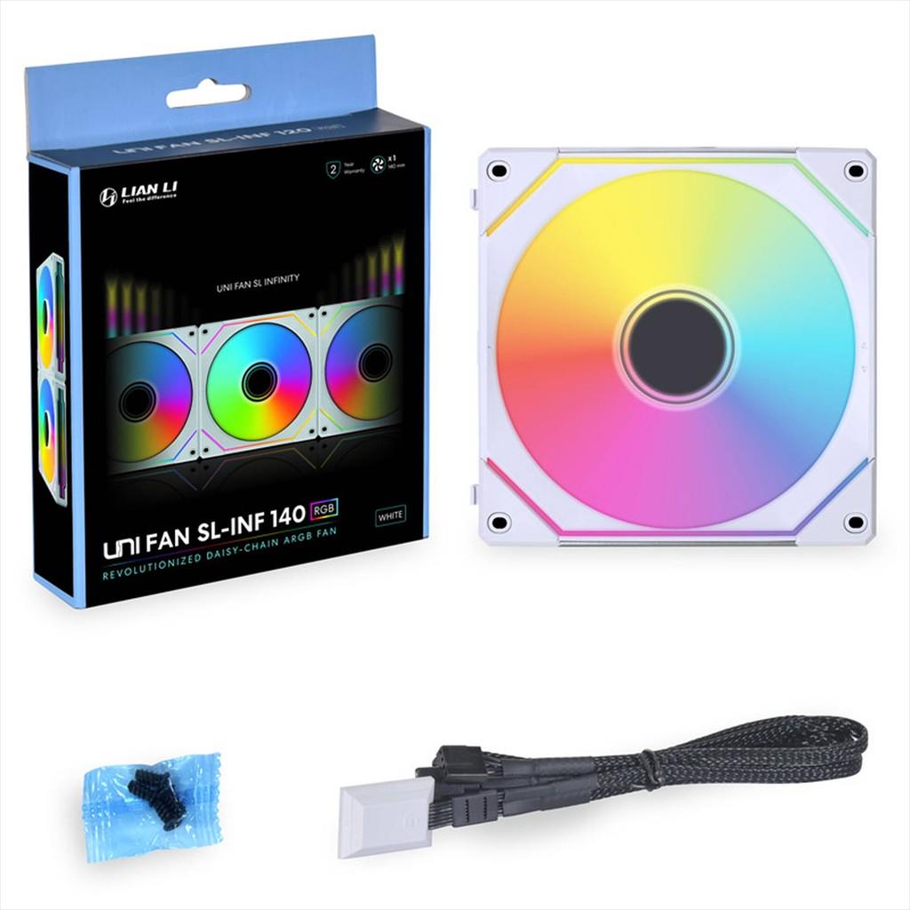 COOLERS CASE FAN 140mm LIAN LI UNI SL-INFINITY ARGB PWM 1600 RPM PWM, WHITE, 14SLIN1W1W - Image 2