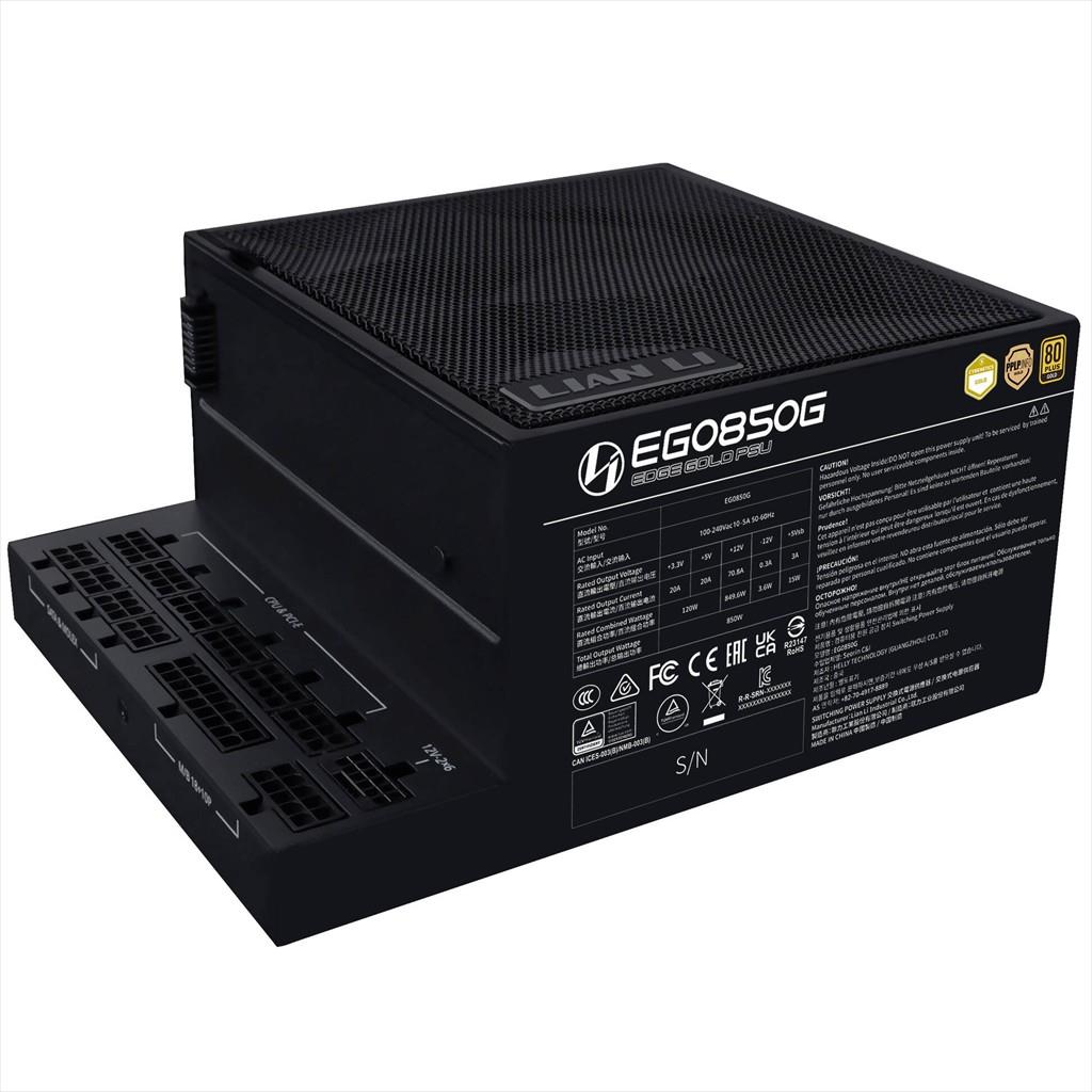 PSU 850W LIAN LI EDGE GOLD EG0850 80+ GOLD PCIe 5.1 (L-Shape, w/x4 USB 2.0 & 6 PWM headers), FULL MODULAR Black, EG0850G