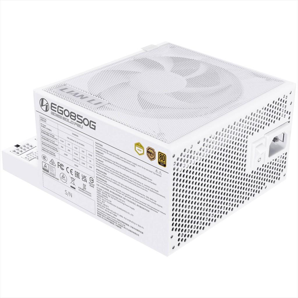 PSU 850W LIAN LI EDGE GOLD EG0850 80+ GOLD PCIe 5.1 (L-Shape, w/x4 USB 2.0 & 6 PWM headers), FULL MODULAR White, EG0850G - Image 4