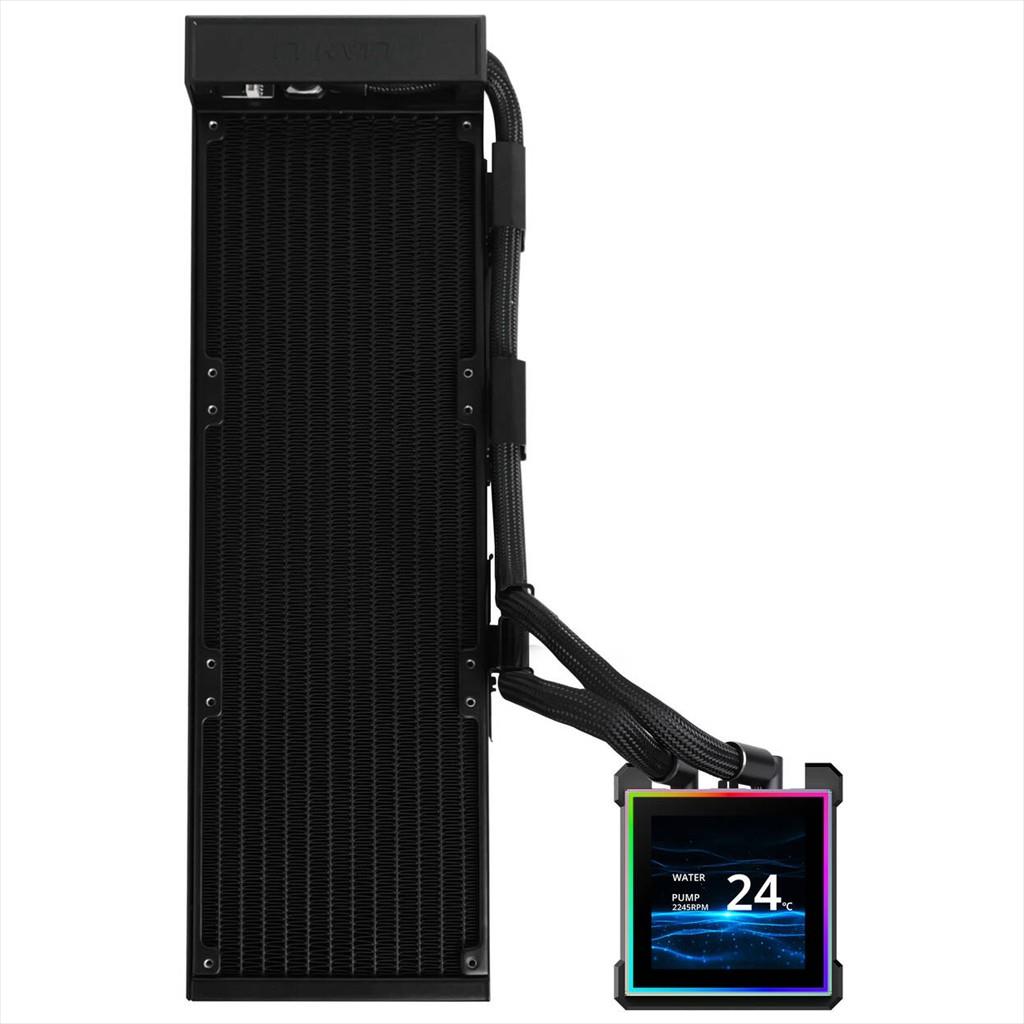 COOLERS CPU AIO LIAN LI HydroShift II LCD-S 360N FANLESS, LCD Display 3.4" IPS, BLACK, GHS2LCDS36NB - Image 5