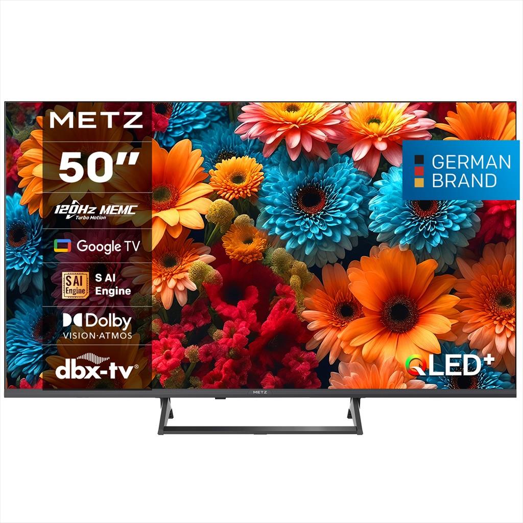 CE TV LED SMART 50" METZ TV, QLED UHD, 4K, 120Hz, HDMI, USB, GOOGLE TV, Black, 50MQF7500Z