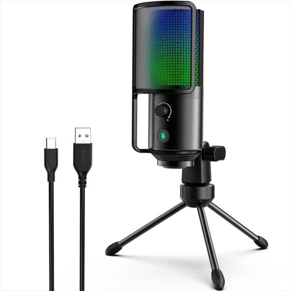 MICROPHONE FIFINE K669 PRO2 RGB, w/STAND, USB Type-C, 2.0m cable, Black, K669pro2
