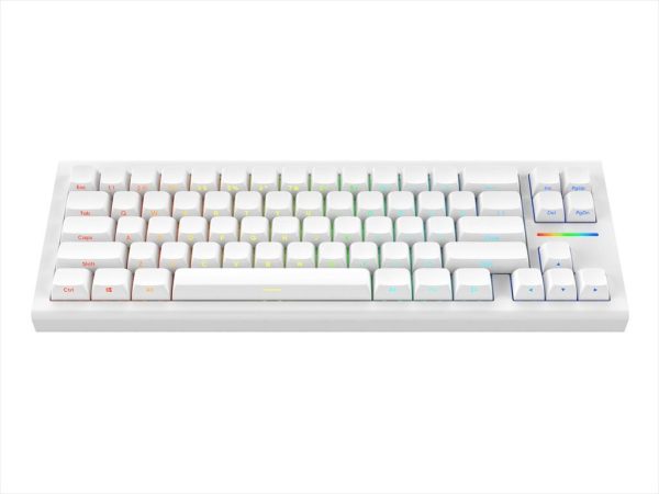 Keyboard mechanical nubi nk68he, 65%, rgb, g3ms magnetite ice, usb-c, white, nk68-he-wh-ansi