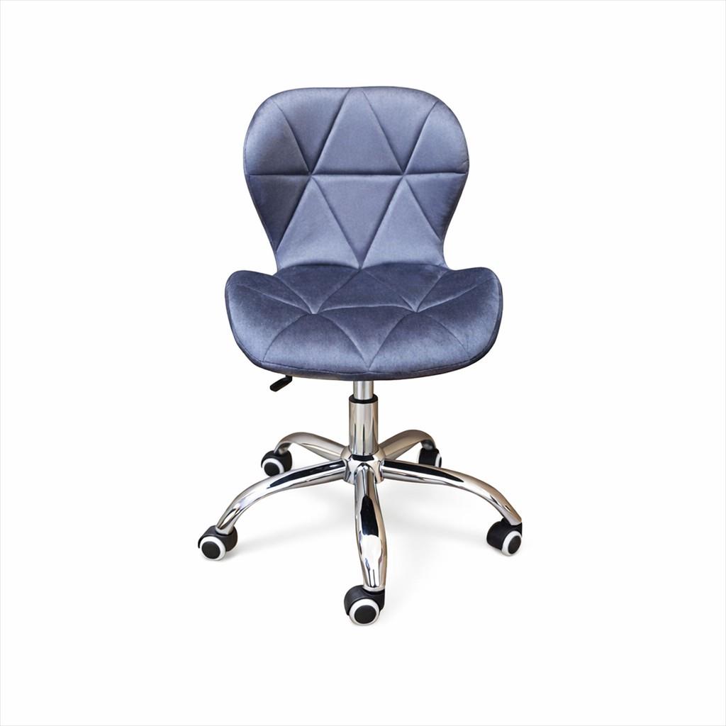 EXTRALINK CHAIR ARMCHAIR OFFICE, VELVET GRAY - Image 2