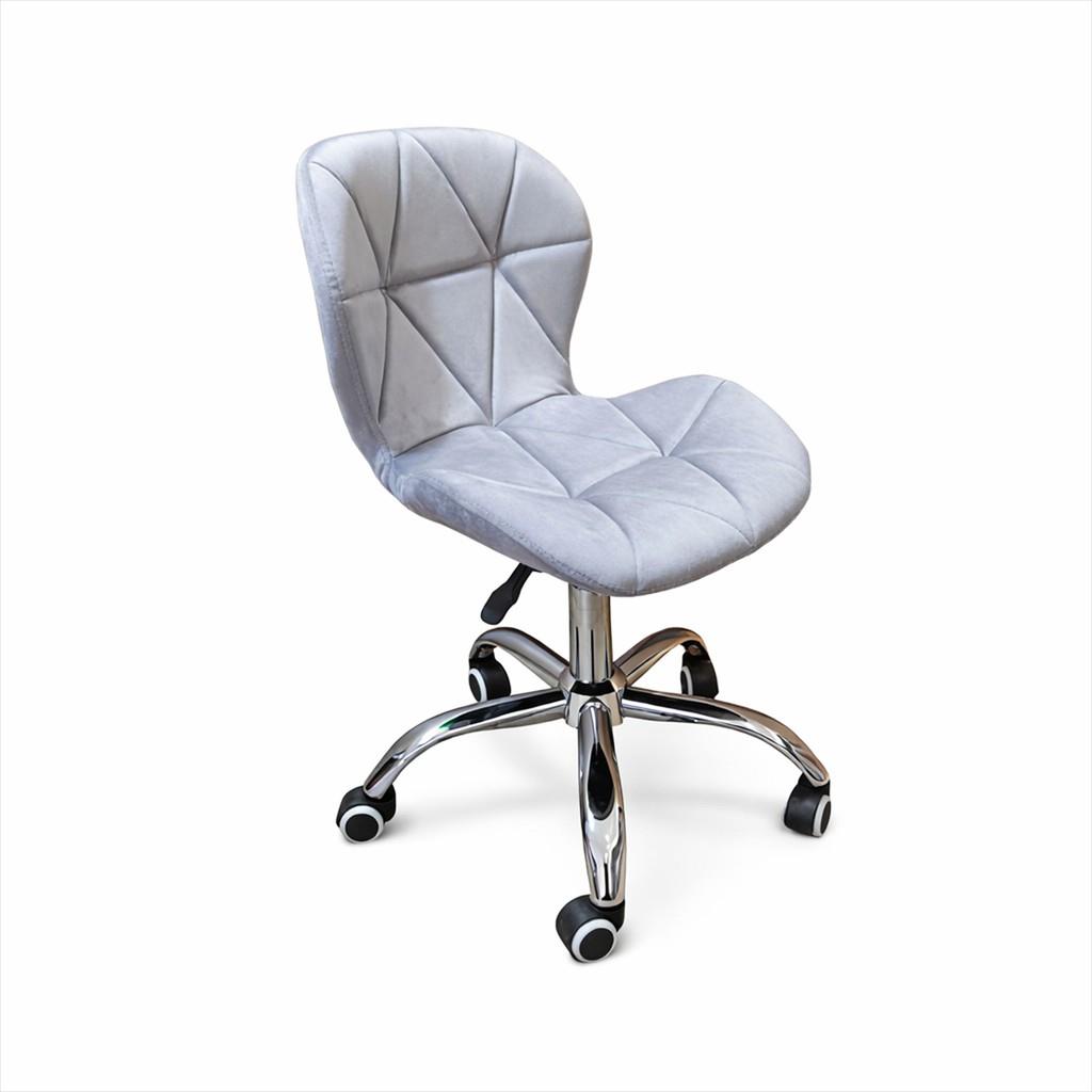 EXTRALINK CHAIR ARMCHAIR OFFICE, VELVET LIGHT GRAY