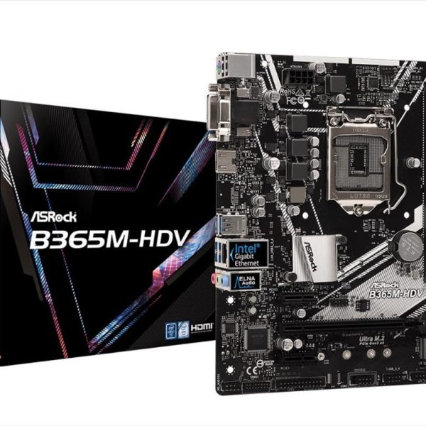 MB 1151 B365M-HDV ASROCK 2xDDR4 2666Mhz, VGA, DVI-D, HDMI, 1xPCIex16, 1xPCIex1, 1xM.2, 6xSATAIII, 6xUSB3.1, 2xUSB 2.0, 7.1 CH HD Audio 90-MXB9R0-A0UAYZ