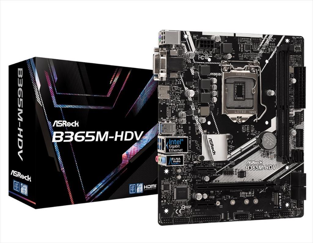 MB 1151 B365M-HDV ASROCK 2xDDR4 2666Mhz, VGA, DVI-D, HDMI, 1xPCIex16, 1xPCIex1, 1xM.2, 6xSATAIII, 6xUSB3.1, 2xUSB 2.0, 7.1 CH HD Audio 90-MXB9R0-A0UAYZ