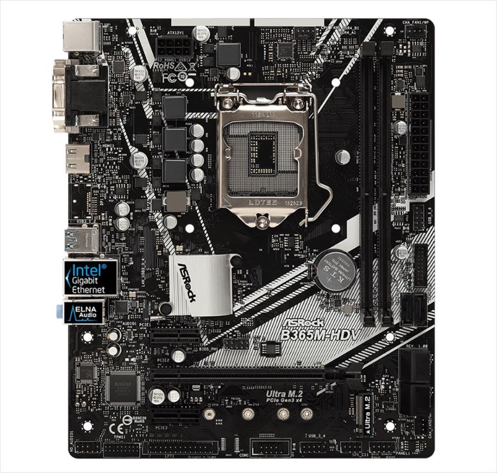 MB 1151 B365M-HDV ASROCK 2xDDR4 2666Mhz, VGA, DVI-D, HDMI, 1xPCIex16, 1xPCIex1, 1xM.2, 6xSATAIII, 6xUSB3.1, 2xUSB 2.0, 7.1 CH HD Audio 90-MXB9R0-A0UAYZ - Image 2