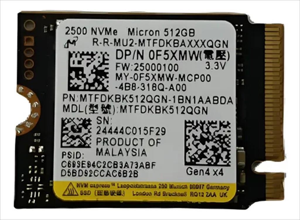 SSD M.2 512GB MICRON NVMe Gen4 MTFDKBK512QGN-1BN1AABDA 2230